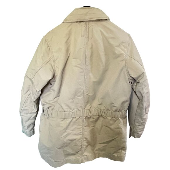 Michael Kors Double Jacket Mens Size Large Coat Brown Zip Up Yellow Inner Jacket - Picture 3 of 10